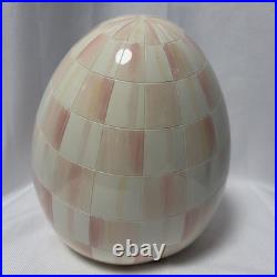 10 Tall MacKenzie-Childs Rosy Check Pink & White Egg New