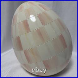 10 Tall MacKenzie-Childs Rosy Check Pink & White Egg New