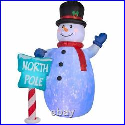 10 ft. Inflatable Snowman w North Pole Sign Christmas Kaleidoscope Projection