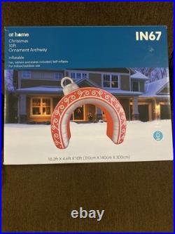 10ft Inflatable Christmas Ornament Archway with LED Lights Outdoor Yard Decor