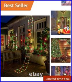 10ft LED Christmas Decorative Ladder Lights with Santa Claus for Festive Cheer