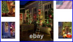10ft LED Christmas Decorative Ladder Lights with Santa Claus for Festive Cheer