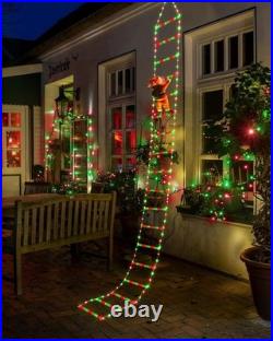 10ft LED Christmas Decorative Ladder Lights with Santa Claus for Festive Cheer