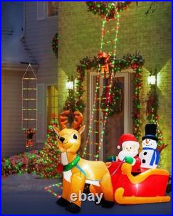 10ft LED Christmas Decorative Ladder Lights with Santa Claus for Festive Cheer