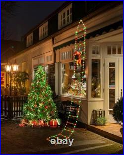 10ft LED Christmas Decorative Ladder Lights with Santa Claus for Festive Cheer