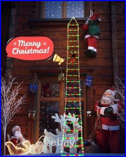 10ft LED Christmas Decorative Ladder Lights with Santa Claus for Festive Cheer
