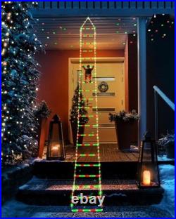 10ft LED Christmas Decorative Ladder Lights with Santa Claus for Festive Cheer
