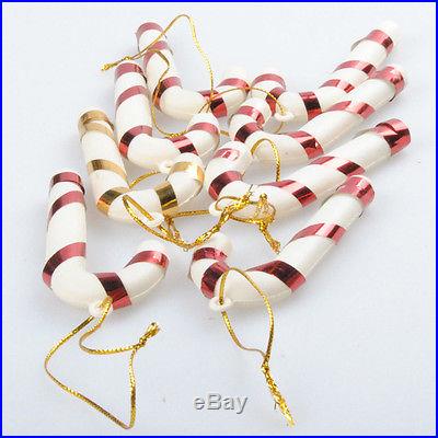 10pcs Christmas Candy Cane Ornaments Festival Party Xmas Tree Hanging Decoration