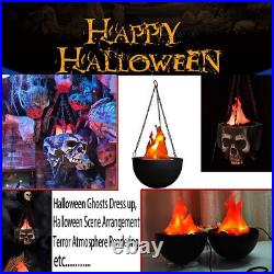 10x LED Flame Lamp Hanging Fake Fire Simulated Halloween Xmas Decoration Light