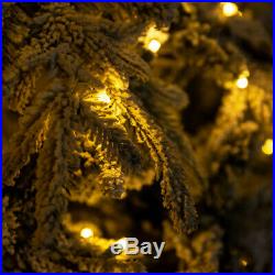 1100 Tips 400 LED Lights 7FT Artificial White Christmas Tree Flocked Snow Tree