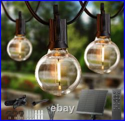 116FT Solar Lights Outdoor Waterproof with Remote, G40 Patio Lights with 50+2