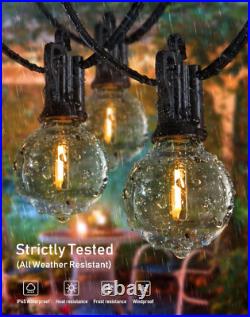 116FT Solar Lights Outdoor Waterproof with Remote, G40 Patio Lights with 50+2