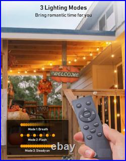 116FT Solar Lights Outdoor Waterproof with Remote, G40 Patio Lights with 50+2