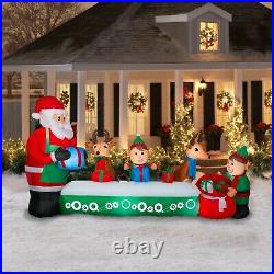 11.5 Ft ANIMATED SANTA’S TOY FACTORY Airblown Lighted Yard Inflatable NEW