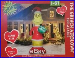 11 Foot Tall Dr. Seuss Grinch Christmas Airblown Inflatable-new In Box