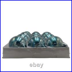 11 Jim Marvin Teal Blue Iridescent Glass Teardrop Ball Ornaments Bubblegum Lot