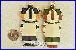 11 Vintage Kachina Dolls Ceramic Christmas Ornaments Rare Southwest Earth Tones