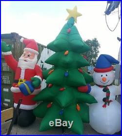 11 ft christmas tree inflatable air blown Santa Claus snowman yard decoration