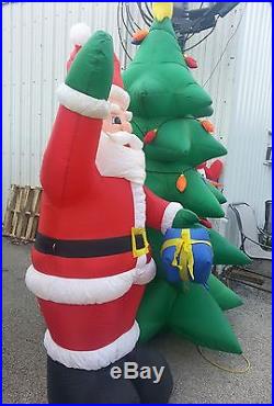 11 ft christmas tree inflatable air blown Santa Claus snowman yard decoration