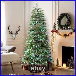 120cm Artificial Hinged Christmas Tree with Remote RGB Lights PE&PVC Branch Tips