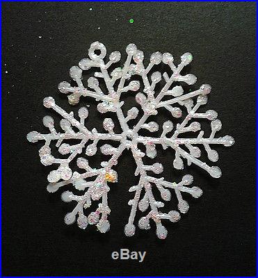 120pcs White Snowflake shiny Christmas Tree Decorations Home Festival party