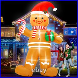 12FT Christmas Inflatables, Giant Blow up Christmas Gingerbread Man Decor