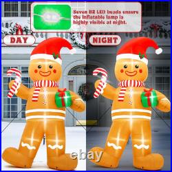 12FT Christmas Inflatables, Giant Blow up Christmas Gingerbread Man Decor