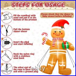12FT Christmas Inflatables, Giant Blow up Christmas Gingerbread Man Decor