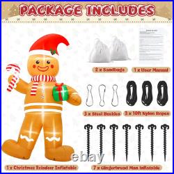 12FT Christmas Inflatables, Giant Blow up Christmas Gingerbread Man Decor