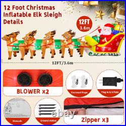 12FT Christmas Inflatables Santa Claus and Reindeer NEW LED Outdoor Decoration 12FT Christmas Inflatables Santa Claus and Reindeer NEW LED Outdoor Decoration