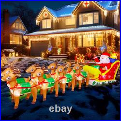 12FT Christmas Inflatables Santa Claus and Reindeer NEW LED Outdoor Decoration 12FT Christmas Inflatables Santa Claus and Reindeer NEW LED Outdoor Decoration
