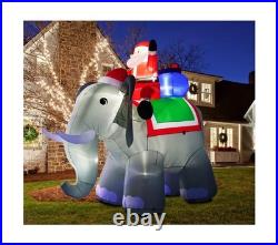 12FT Christmas Inflatables Santa Ride Huge Elephant Decoration, Inflatable El 12FT Christmas Inflatables Santa Ride Huge Elephant Decoration, Inflatable El