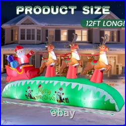 12FT Christmas Inflatables Santa Sleigh 2025 NEW LED Outdoor Decoration 12FT Christmas Inflatables Santa Sleigh 2025 NEW LED Outdoor Decoration