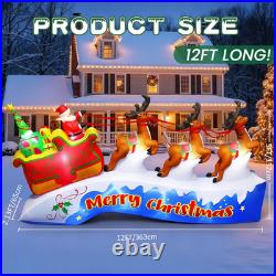12FT Christmas Inflatables Santa on Sleigh 2025 NEW LED Outdoor Decoration 12FT Christmas Inflatables Santa on Sleigh 2025 NEW LED Outdoor Decoration