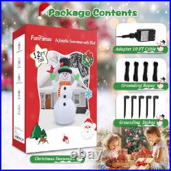 12FT Christmas Inflatables Snowman with Cardinal 2025 NEW LED Outdoor Decoration