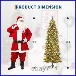 12FT Christmas Tree Artificial Snow Pre-lit LED Lights withMetal Stand Pine Cones
