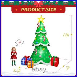 12FT Tall Christmas Inflatables Tree Outdoor Decoration, Giant Blow up Christmas