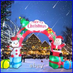 12.5 FT Christmas Inflatable Santa Claus & Snowman Archway, Christmas Decoration