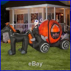 12.5 ft Ghost Skeleton Carriage Lighted Halloween Inflatable Airblown Yard