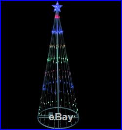 12' Animated LED Lighted Multi Color SHOW CONE Tree Outdoor Christmas Yard Decor