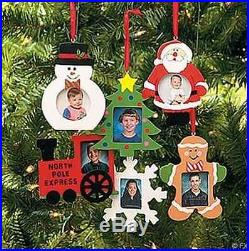 12 Assorted Wooden Photo Picture Frame Hanging Christmas Tree Ornaments
