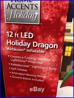 12 CHRISTMAS GEMMY SANTA Hat DRAGON CANDY CANE Airblown Inflatable Yard Light