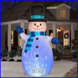 12' Christmas Projection Kaleidoscope Snowman Inflatable Holiday Yard Decor