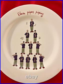 12 DAYS OF CHRISTMAS 8 inch Plates from Thailand NEW and COMPLETE