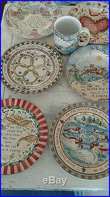 12 DAYS OF CHRISTMAS PLATES & MUGS. NEW OLD STOCK. NEVER BEEN USED. PERFECT