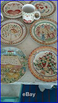 12 DAYS OF CHRISTMAS PLATES & MUGS. NEW OLD STOCK. NEVER BEEN USED. PERFECT