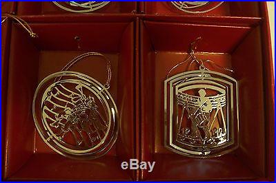 12 Days of Christmas 3-D Silver Finish Ornament Set International Silver Boxed