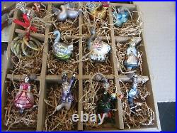 12 Days of Christmas Pottery Barn Mercury Glass Ornaments New issue w two 2