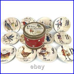 12 Days of Christmas Williams Sonoma Holiday 8 Plate Set Complete w Box 2014