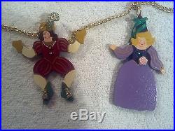 12 Days of Christmas Wood Christmas Ornaments on Garland Chain, Signed HK